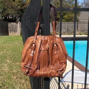 Kooba spacious brown leather bag with pockets!